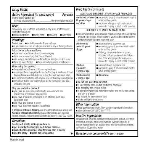 GoodSense Allergy Nasal Spray, Triamcinolone Acetonide 55 mcg, 0.57 Fl Oz - Image 5