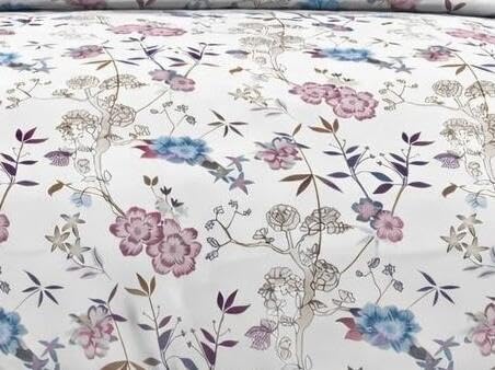 Image of DECOR2ADMIRE Premium Cotton Bedsheet Double King Size 90x100 Inches, 300 TC Soft Breathable Printed Bed Sheet with 2 Pillow Covers (White Blue Contrast, Double 90 inch x 100 inch)