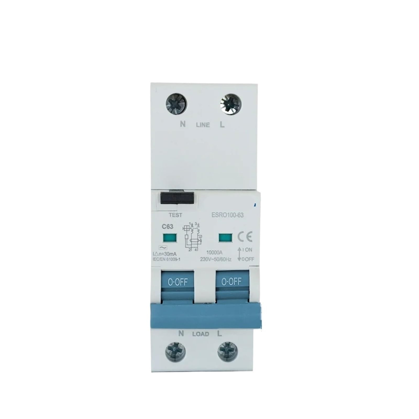 LEOTNNDQ 240V 2P Residual Current Circuit Breaker with Over Current Protection 10A 16A 25A 32A 40A 30mA(Type AC,25A 30mA)
