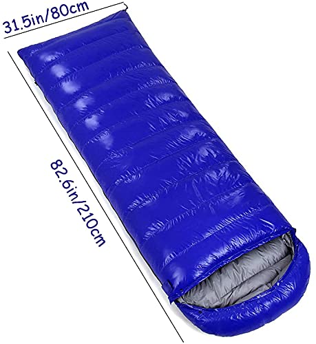 Sac de couchage 800g bleu isolant avec sac compression ultra compact