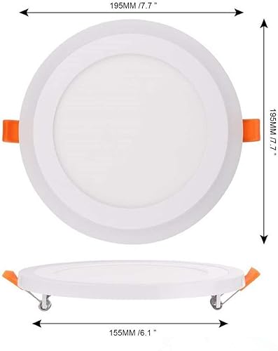 Miniatura 2 de BOLXZHU Paquete de 2 luces LED de techo, luz LED redonda de doble color (blanco frío + azul), iluminación LED empotrable ultrafina, (12+4) W 7.7