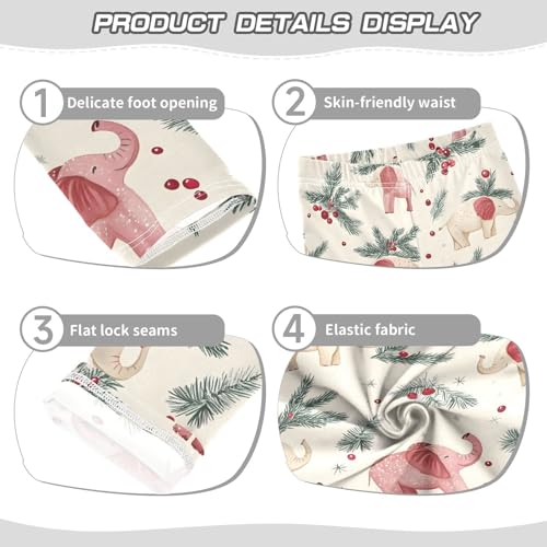 Cute Elephant Print Girls Leggings Ultra Soft Compression Yoga Gym Pants for Kids 4-10T3