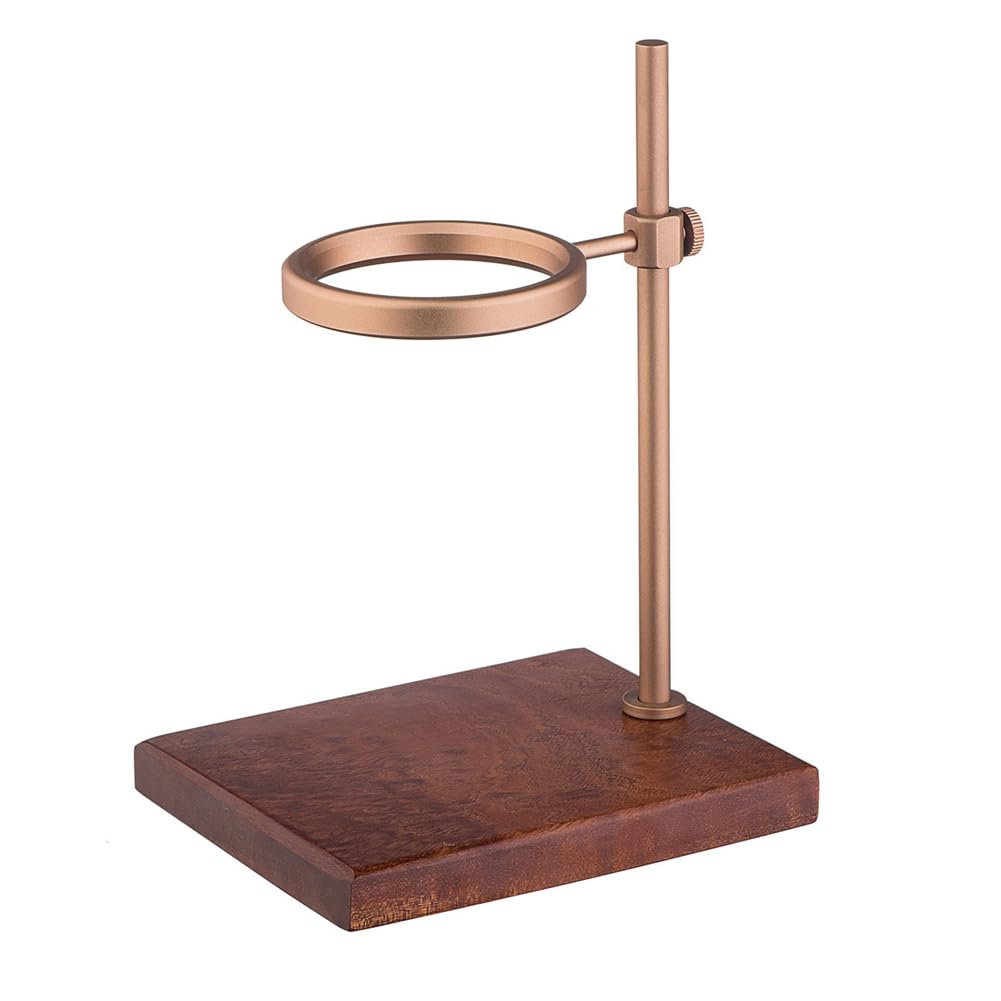 Station de café avec filtre réglable et socle en bois stable