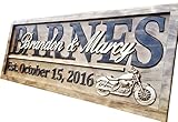 Personalized Motorcycle Gifts Motorcycle Wedding Sign Harley Davidson Sign Personalized Couples Gift Wood Family Name Custom Last Name Sign