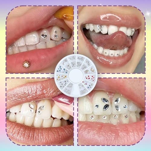 Zahnschmuck Set,Zahnstein Schmuck,Tooth Gem Kit mit 139* Kristalle,Glitzernde & Entfernbare Zahnschmucksteine für Partys, Cosplay und Nageldesign
