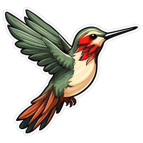 Hummingbird Sticker 4 Inch Tiny Bird Nectar Seeker Hummingbird Lover - Waterproof Animal Vinyl Decal for Laptop Water Bottle Car Tumbler - Durable Aesthetic Long-Lasting Stickers for Adults ID44990