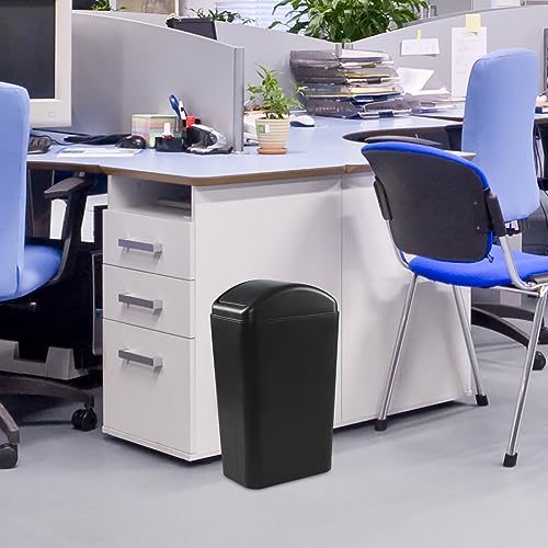 Image of 2-Pack 14 Liter Swing Lid Garbage Can, Plastic Small Trash Bin Wate Bin