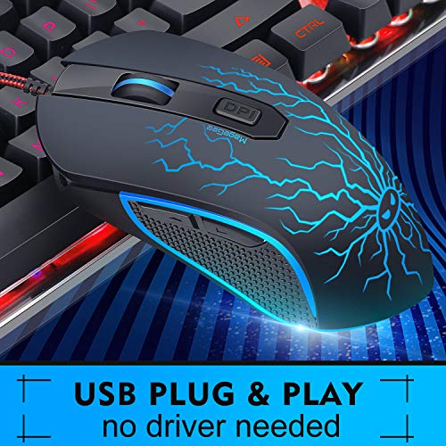Gaming Keyboard And Mouse Combo, K1 Led Rainbow Backlit Keyboard With 104 Key Computer Pc Gaming Keyboard For Pc/Laptop #TOP1
