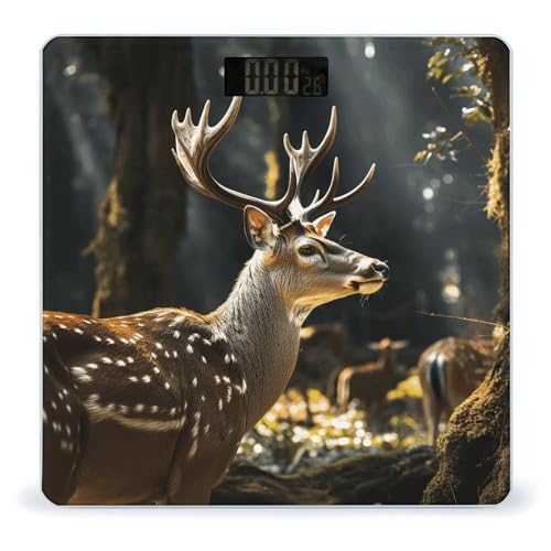 Báscula digital para baño con vidrio templado y pantalla LCD miniatura 1