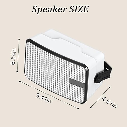 Miniatura 5 de Altavoces Bluetooth para exteriores de 400 W para garaje, patio, porche, cenador, soffit, sala de entretenimiento. Altavoz de montaje en pared,