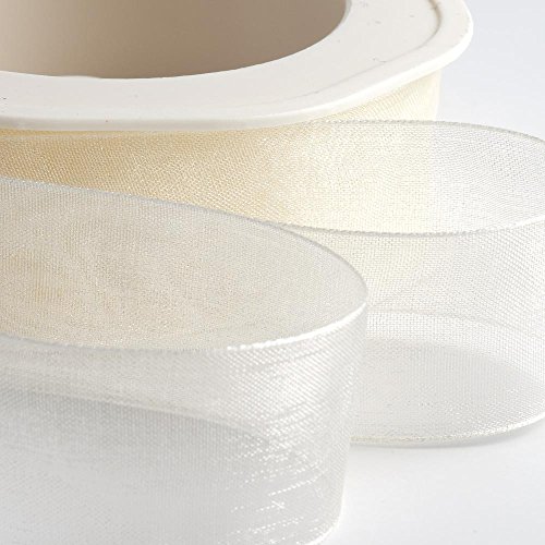 Italian Options Rouleau de ruban en mousseline d'organza Ivoire pâle 38 mm x 20 m