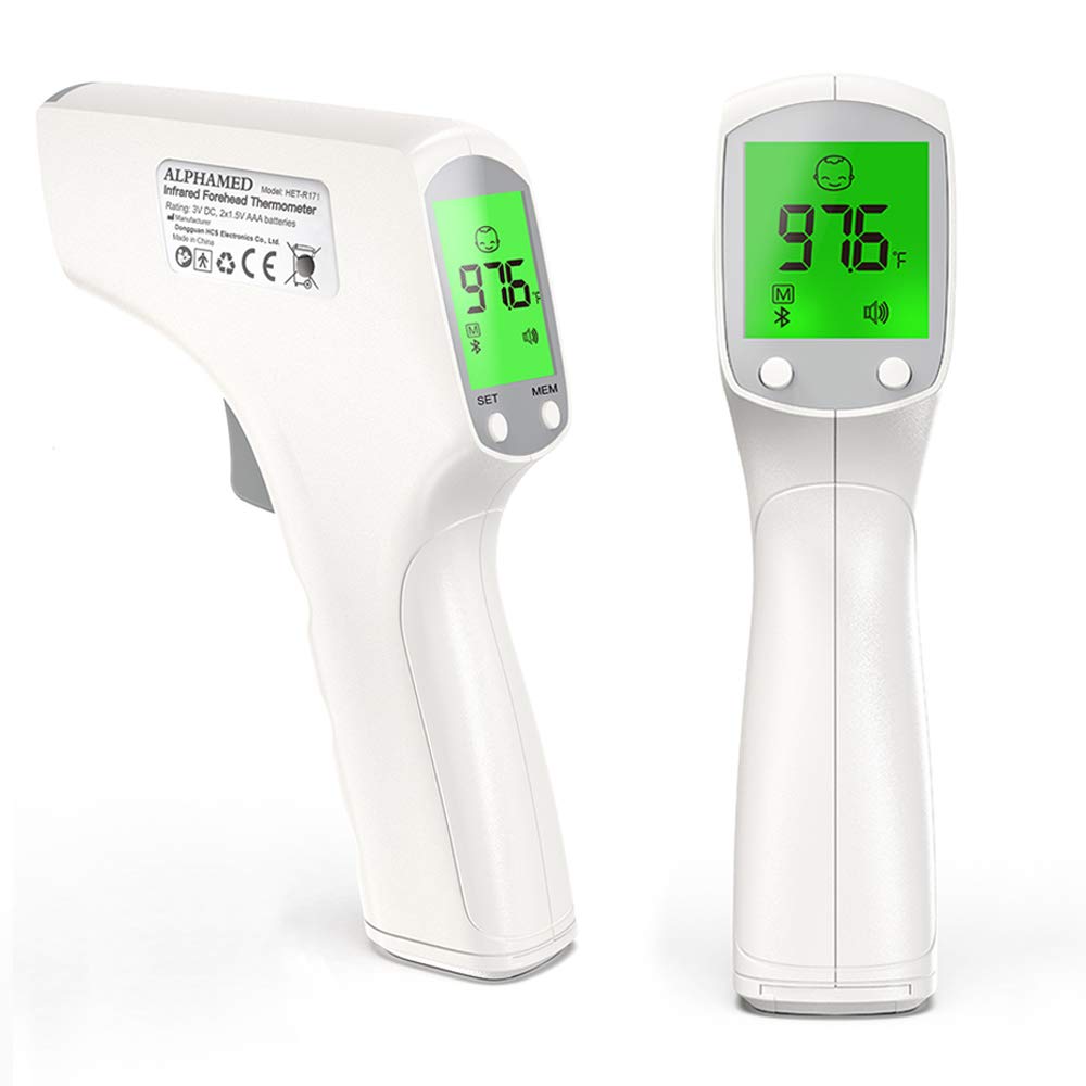ALPHAMED Infrared for Adults Humans Touchless Professional Temperature Device Digital Forehead Temporal Head Ear Led Oral Instant Read for Kids Baby Babies Basal Body No Touch Contact Ir