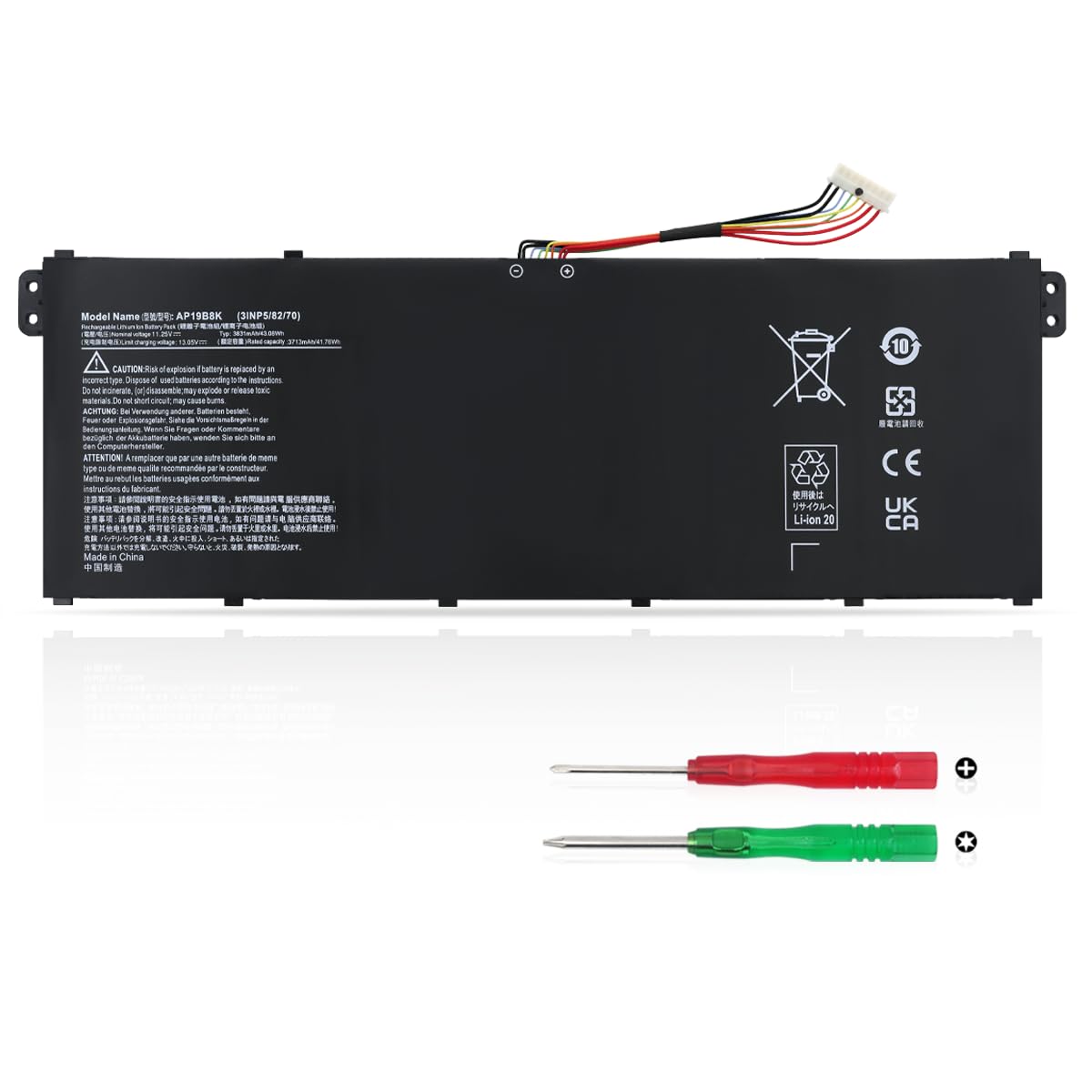 AP19B8K Batteria per Acer Aspire 3 A315-56 A315-57 A315-57G A315-58 A315-58G A315-59 A315-59G A317-52 A317-53 A317-53G TravelMate P2 TMP214-51 TMP214-52 TMP215-51 Extensa 15 EX215-54 EX215-54G