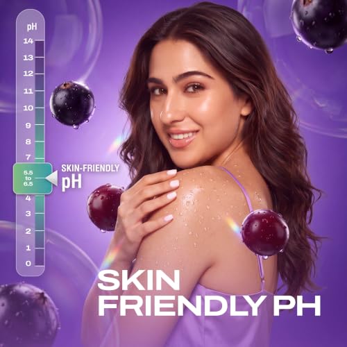 Image of Fiama Body Wash Shower Gel Blackcurrant & Bearberry, 1.3L Bodywash Refill Value Pouch for Women & Men with Skin Conditioners for Radiant Glow, Skin Friendly pH