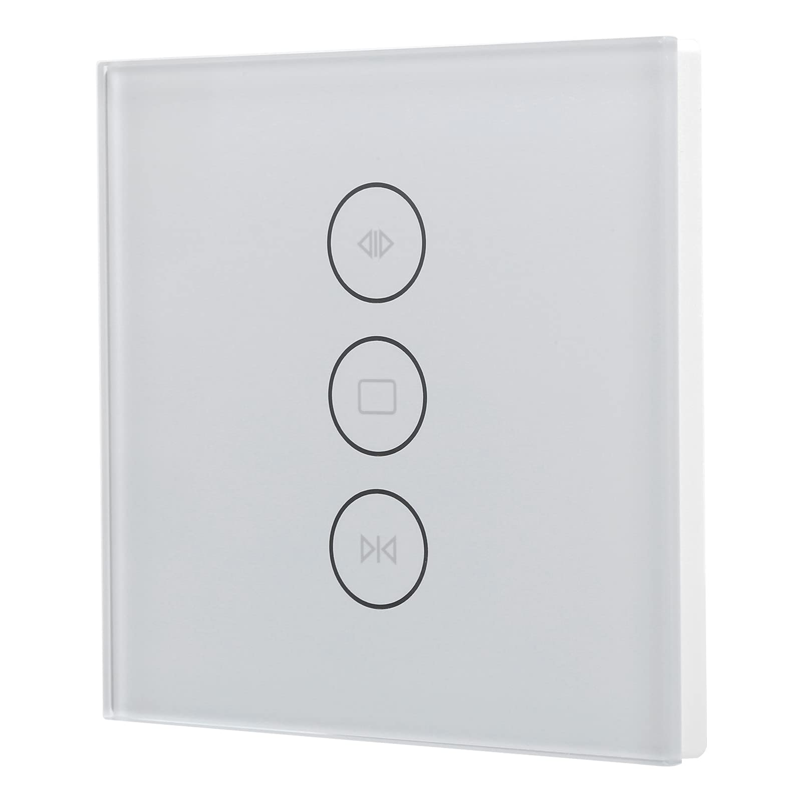 Interrupteur Intelligent pour Rideau, Commutateur d'écran Tactile WiFi en Verre Trempé, Compatible avec Home, IFTTT, Tuya, Commande Vocale APP(blanche)