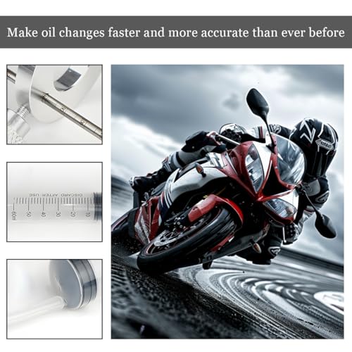 Image of Motorcycle Fork Oil Level Tool, 60ml Fork Syringe Oil Tool Kit with Adjustable Ring, Accurate Fork Suspension Oil Level Adjuster, Fork Oil Level Measurement Gauge Tool