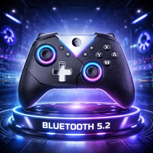 Image of Offbeat Bluetooth 5.2 wireless RGB gaming Controller for PC, IOS / Android | Dual-mode BT 5.2 + Wired gamepad | Hall effect magnetic triggers & joystick | Macro programmable button and turbo mode | Rechargeable Type C