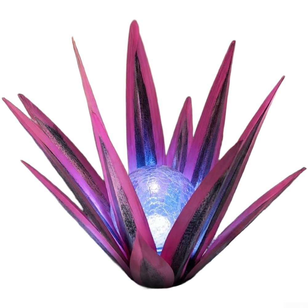 Lampe de jardin solaire automatique étanche rose pour extérieur LED