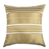 Euphoria Home Decorative Cushion Cover Throw Pillow Case Shell Vintage Big Stripes Gold Color 18