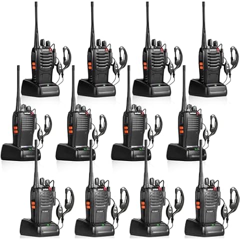 pxton 777S and 888s，666s walkie talkies Long Range for Adults Rechargeable with Earpieces and Li-ion Battery,Two Way radios has VOX/TOT/Emergency Alarm/Battery Low Alert/Flashlight/Scan Function（12 Pa Cover