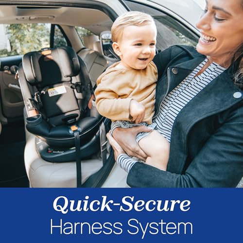 Image of Chicco Fit360 Rotating Convertible Car Seat with Mirror, Rear-Facing | Jet /Black, Fit360 Zip ClearTex, flame retardant-free, GREENGUARD Gold, convertible car seat, 4-40 lbs rear, 5-65 lbs forward