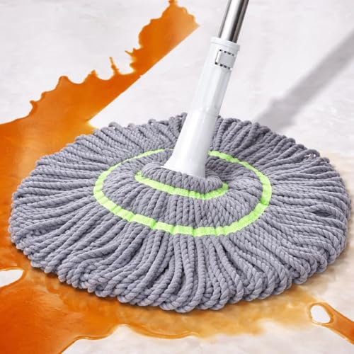 Image of Microfiber Twist Mop for Floor Cleaning, Squeeze Twist Mop Stick, Durable Dust Easy to Use Floor Cleaner, Effective for Hardwood, Tile, and Laminate (Pack of 1)