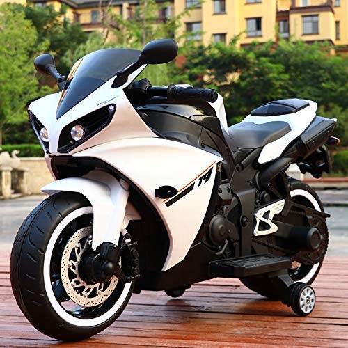 SRECAP Kids R1 Sports Ride on Bike 12V Battery Operated Music System/Training Wheels, White (B08DKPSNNM) Amazon Price History, Amazon Price Tracker