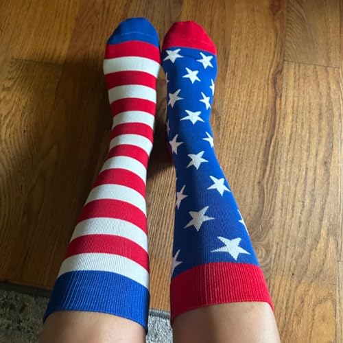 ZWW American Flag Socks For Men Or Women 4th July Middle Socks Star And Stripe Patriotic Freedom Day Gifts2
