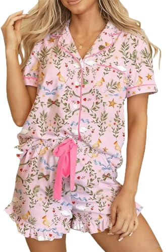 Image of KevaMolly Women Novelty Knotted Candy Cane Christmas Pajama Set