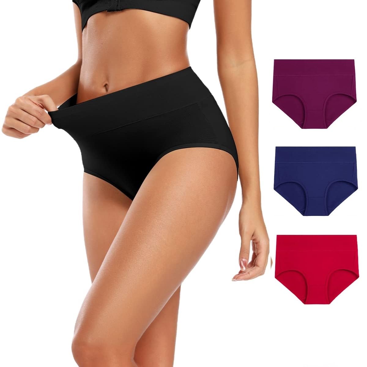 CHAMBYAL'S Cloud Nine Women’s Panties On Cloud Nine High Waisted Ladies Panties Full Coverage Pack of 3 Regular Size Waist (26-30)