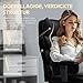 Dowinx Gaming Stuhl, Bürostuhl Ergonomisch mit Taschenfeder-Kissen, Chefsessel mit Doppellagige weiche Rückenlehne und verstellbare Lendenkissen, Armlehnen und Fußstütze(Stoff, Schwarz)