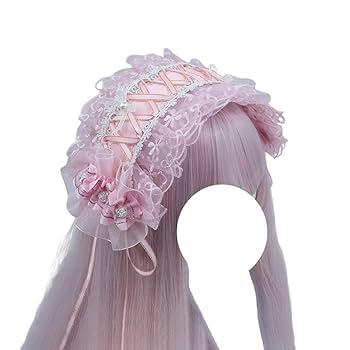 Amazon.co.jp: ヘッドドレス ヘアアクセサリーピンク レース