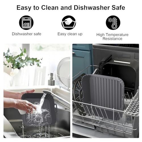 Image of 9-Inch Square Silicone Liners for Large Air Fryer 2Pack, Silicone Pot Baking Accessories for Chefman 6 to 8.5QT, Reusable Air Fryer Tray Insert for Oven Microwave Accessories