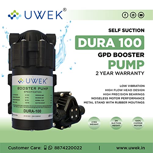 Image of UweK Dura RO Pump - 100 GPD, 100% Copper Winding, 24V DC, 2 Year Warranty
