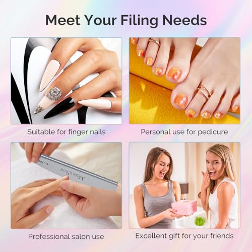 Image of MelodySusie 16Pcs Professional Nail Buffer Kit,Nail Files and Buffers,Nail Buffer Block,Nail Brush, Nail File Buffers Kit for Natural Nails,DIY,Home Use,Salon(100 /180 Grit)