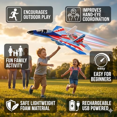 Image of Electric Glider Fighter Aircraft | Motorized Foam Plane for Teens (14+) | High-Speed Launch Aircraft Toy with EPP Foam Body, Automatic Glide Mode & 10-15 Sec Power Charge