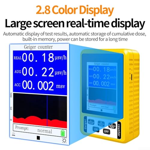 Medidor de radiación EMF portátil con pantalla grande miniatura 7