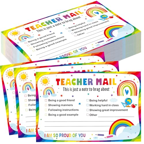 Pasimy Happy Rainbow Teacher Mail Notes to Parents Classroom Good Behavior Insentive `x[VJ[h |WeBu|XgJ[h  ct ct wZp