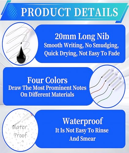 Image of 4 Pack Deep Hole Marker Pen, Tracer Marker Pen, Carpenter Pencil, Long Nib Marker for Wood, Metal, Concrete, Professional Construction Tools, Industrial Use, DIY Projects