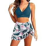 Traje de baño para mujer 2 piezas push up Adelgazamiento conjuntos de dos piezas vientre plano tirantes verano sexy swimsuit secado rápido vintage de cintura alta Swimwear playa cuello en V Bikini Set