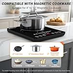 AMZCHEF Portable Induction Cooktop 20 Temperature & Power Levels, 1800W Induction Stove Burner with 5.9" Heating Coil, Low Noise Hot Plate Single Electric Cooktops Countertop Stove with Timer - Image 4