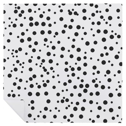Servilletas de Tela Lunares Blancos y Negros Reutilizables 2 PCS miniatura 6