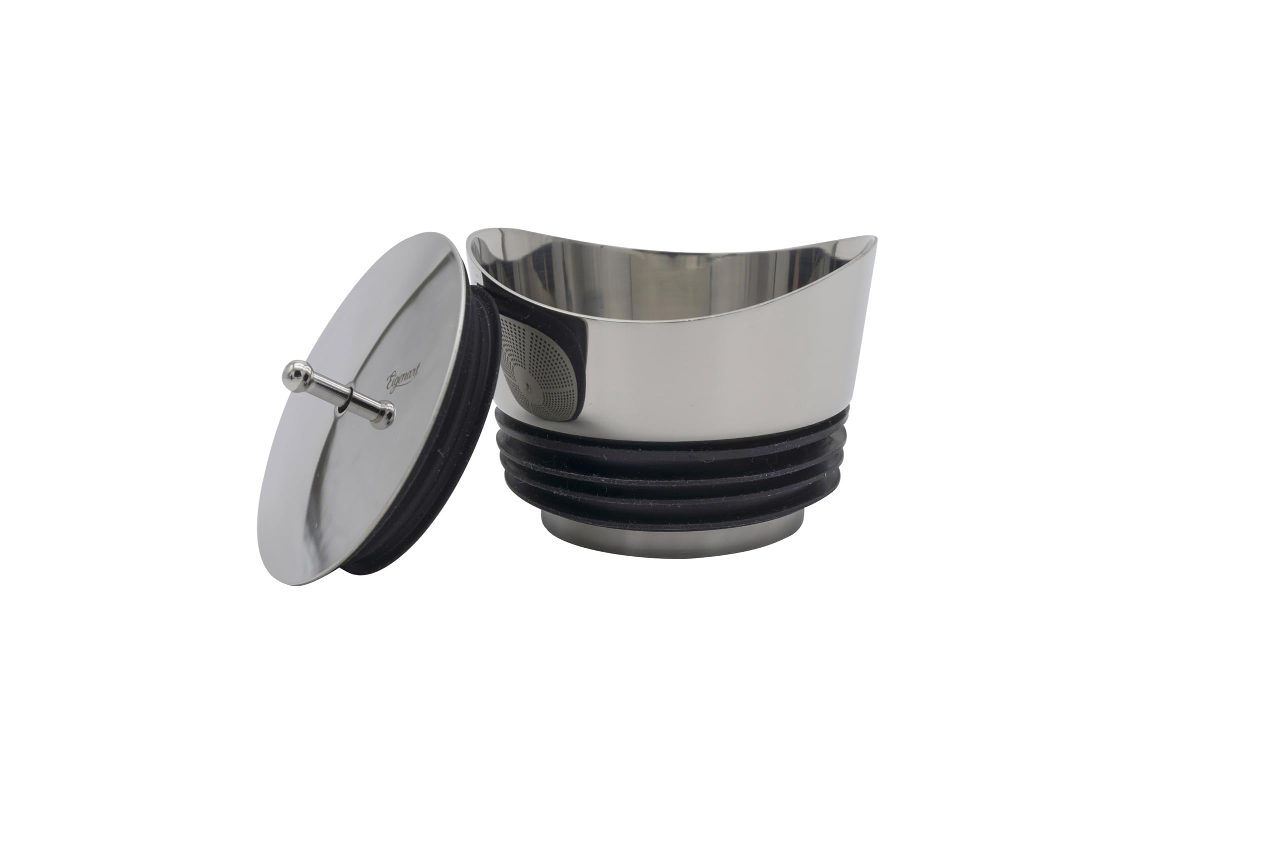Jarra EVE Padma Rosa – con colador de acero inoxidable extraíble, manguito de piel sintética y platillo – Cristal de borosilicato neutro y resistente a la temperatura – Capacidad de 1,25 L