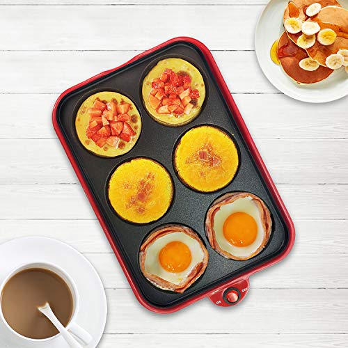 Health and Home Multifunction Nonstick Baking Maker with 3 Interchangeable Baking Plates for Fried Eggs, Fried Steak, Takoyaki, Cake Pops, Grill Maker