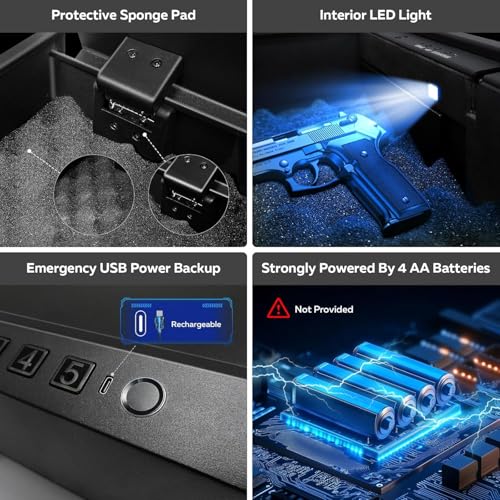 CTSAFEPRO Gun Safe Biometric Fingerprint Gun Safe for Handgun Pistol Safes - image 4