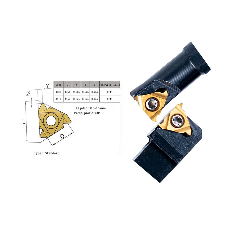 Lathe Threading Tool SER1010H11+SNR0010K11 Inserts 5pcs 11ER AG60 +5pcs 11IR AG60 for Boring Bar Holder CNC Turning Tool