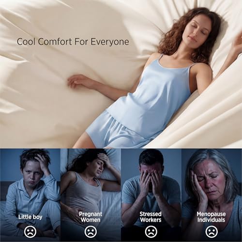 Image of Bedsure Lightweight Cold Blanket for Summer, Bed Cooling Blanket Twin Size for Hot Sleepers, Ice Cool Essentials for Hot Nights, Breathable Thin Bedding for Teen Girls, Women, Oat Milk, 60 inch x 80 inch