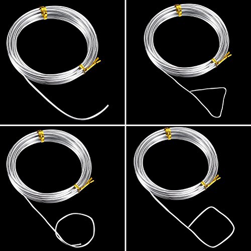 Image of TecUnite Aluminum Craft Wire for Sculpting Armature Bendable Craft Wire for DIY Jewelry Making (2 Roll,Silver,10 M X 1.5 mm)