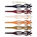 RC ROCHE ORNAMENT 6 Pcs Womens Premium Elegant Curved Side Slide French Concord Beak Durable No Slip Fashion Beauty Accessory Hair Barrette Pin Jaw Teeth Clip, Medium Classic Multicolor