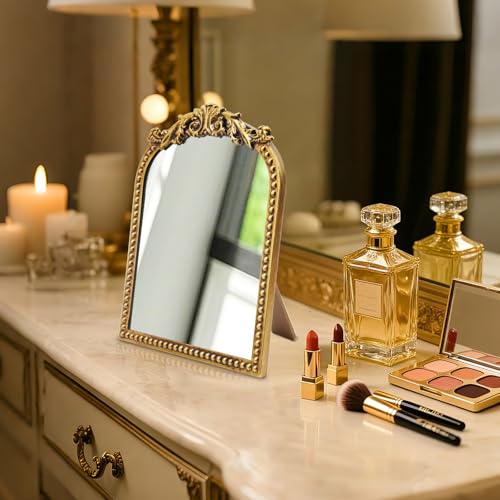 Espejo vintage para maquillaje con soporte 12.1x9.8 pulg miniatura 4